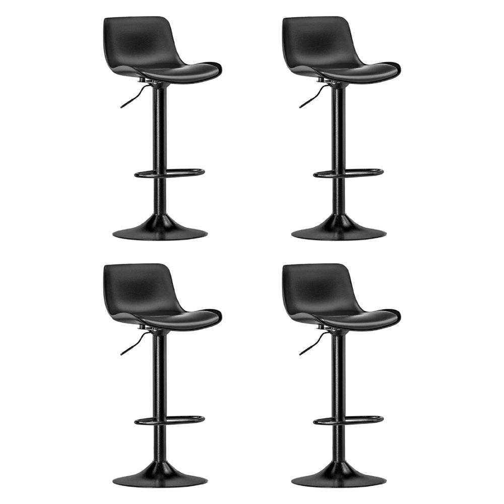 4x Bar Stools | Padded Seat | Gas Lift | Black Finish