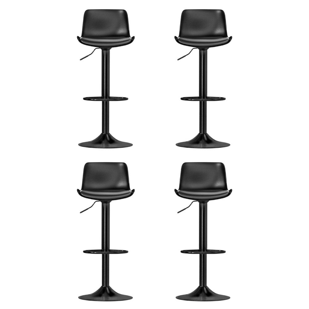4x Bar Stools | Padded Seat | Gas Lift | Black Finish