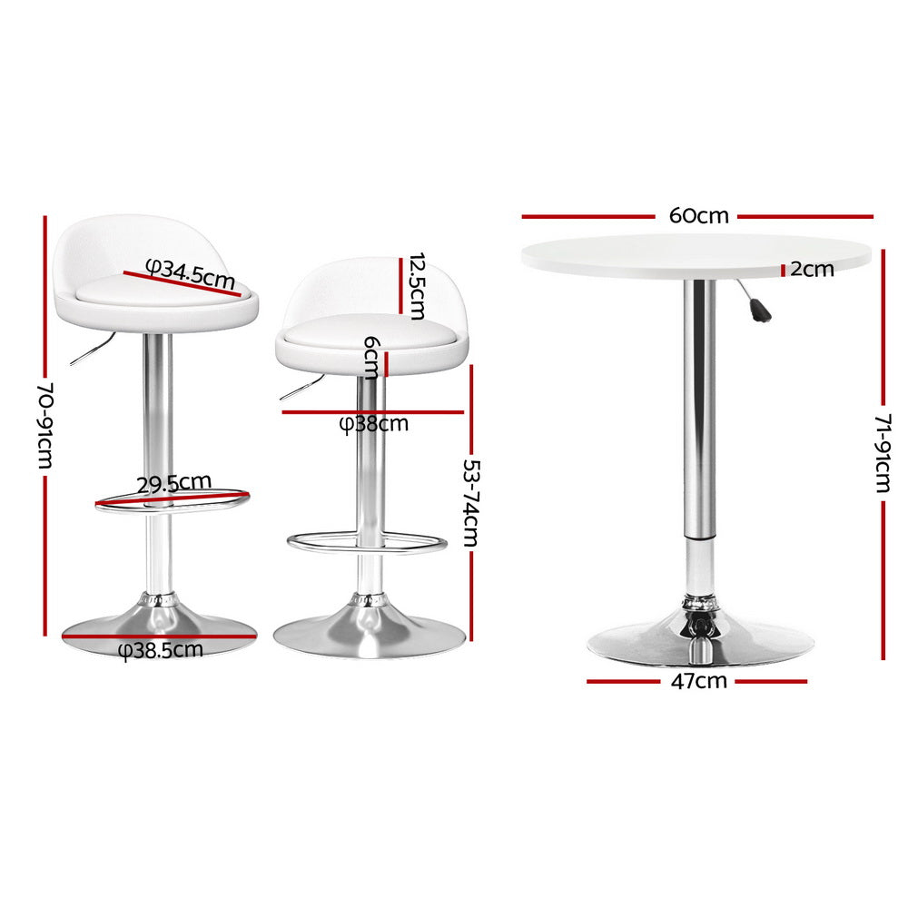 Artiss Bar Table & Stools Set | Dining Desk | Kitchen Chairs | Cafe Pub