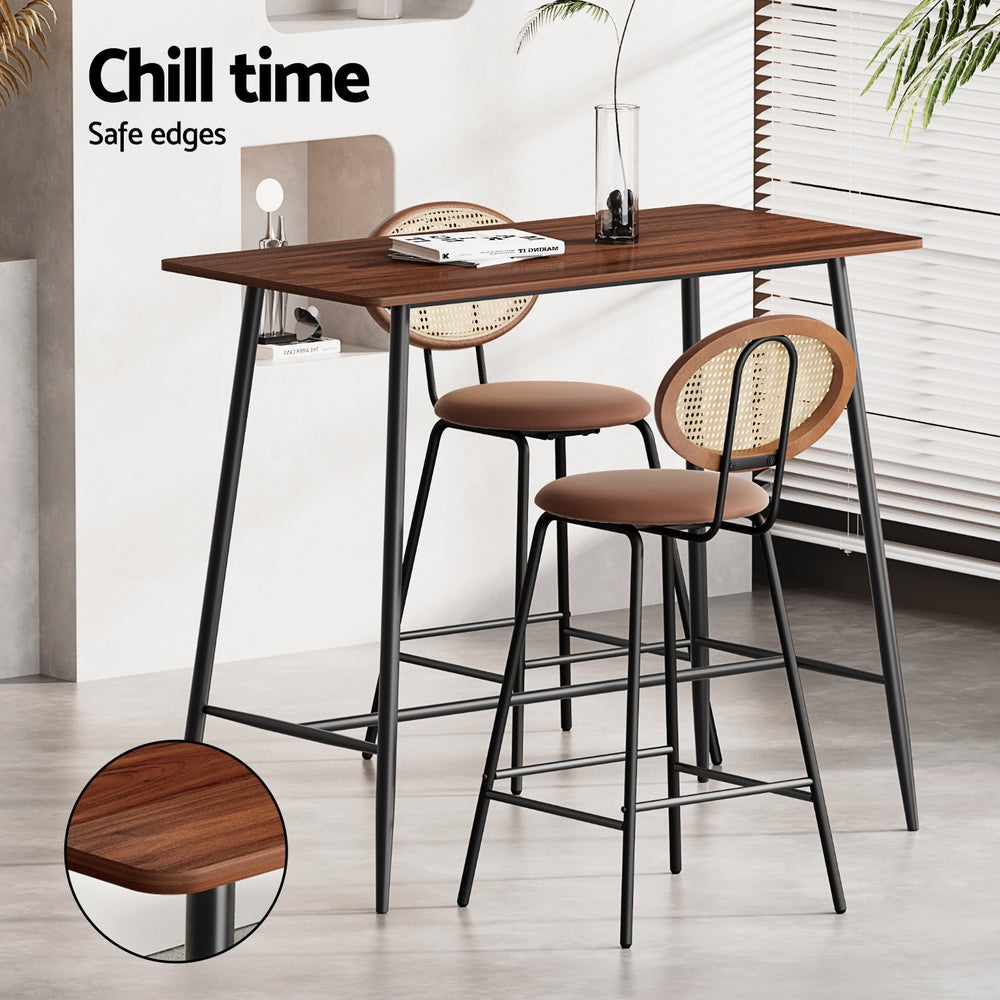 Artiss Bar Table & Stools Set | Dining Desk | Industrial | Kitchen Chairs | Cafe Pub