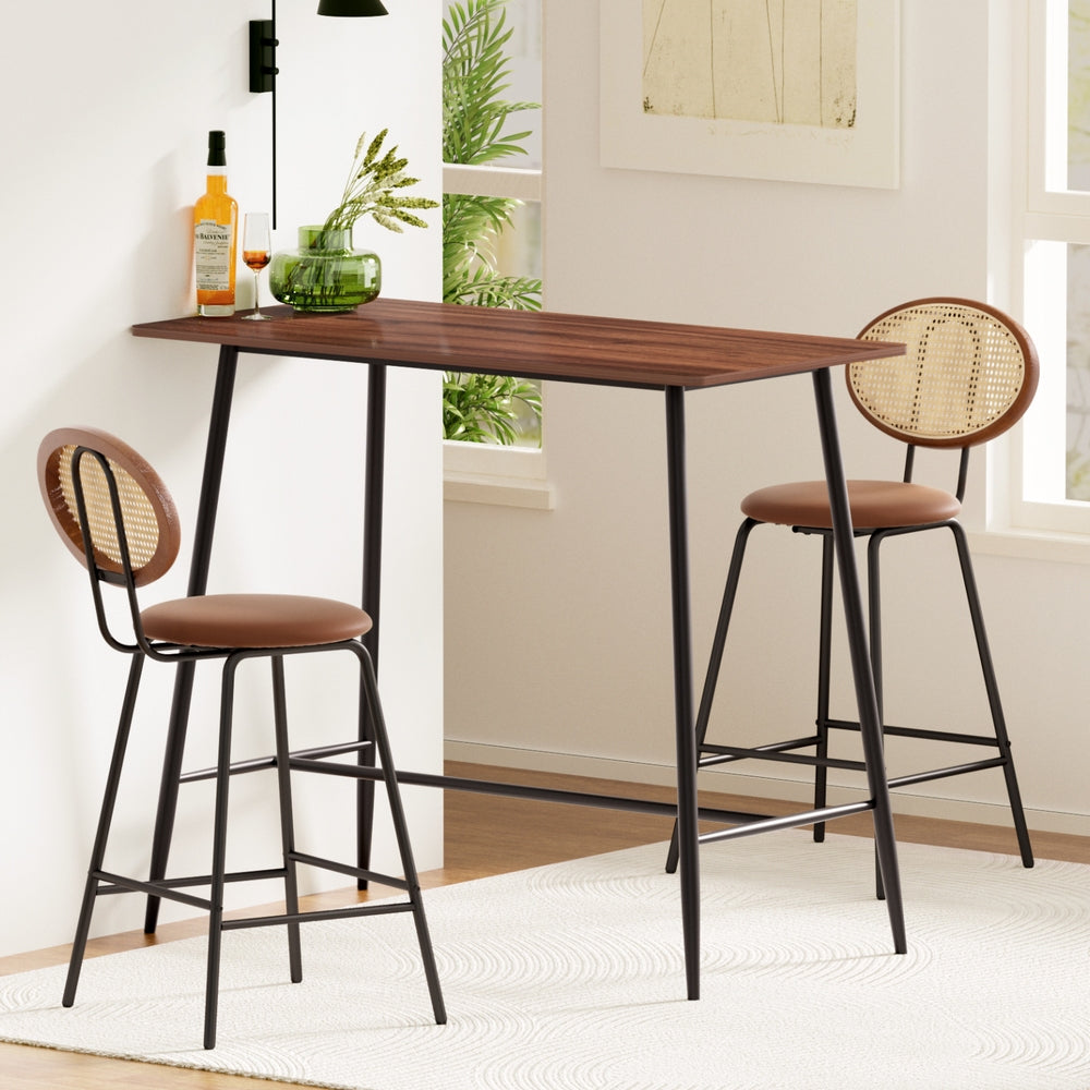 Artiss Bar Table & Stools Set | Dining Desk | Industrial | Kitchen Chairs | Cafe Pub