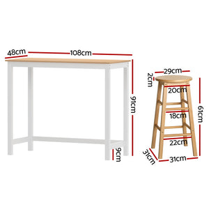 Artiss Bar Table & Stools Set | Dining Desk | Kitchen Chairs | Cafe Pub | Modern