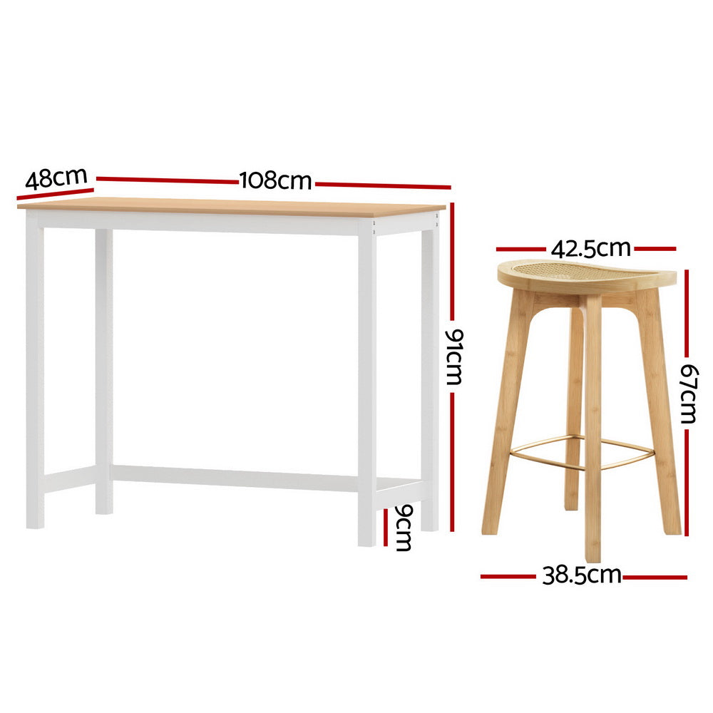 Artiss Bar Table & Stools Set | Dining Desk | Kitchen Chairs | Cafe Pub | Modern
