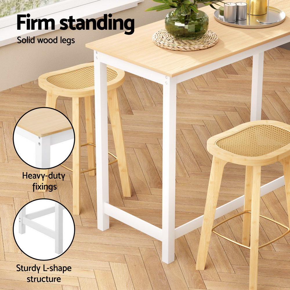 Artiss Bar Table & Stools Set | Dining Desk | Kitchen Chairs | Cafe Pub | Modern