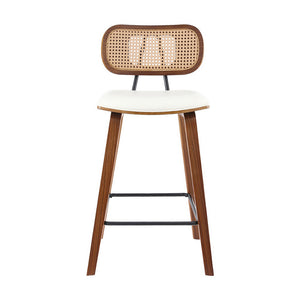 Artiss Bar Stools | 2X Rattan Kitchen Counter | PU Leather Padded
