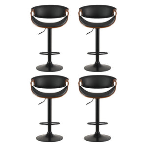 4x Bar Stools | Gas Lift | Leather w/Armrest | Adjustable Height