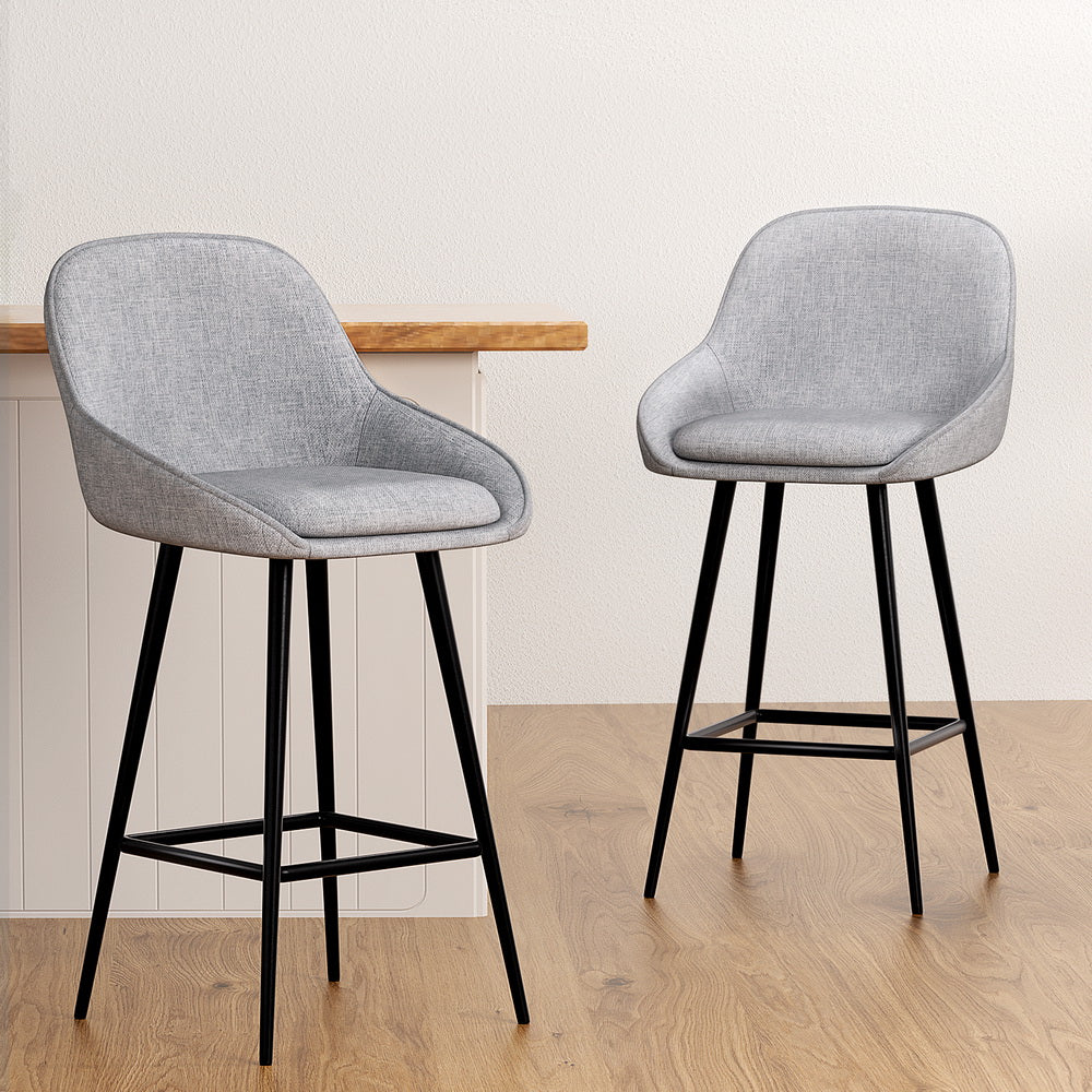 Artiss Bar Stools | 2 Pack | Upholstered Stool | Counter Seat | Kitchen Dining Chairs