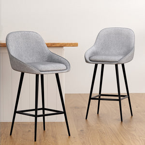 Artiss Bar Stools | 2 Pack | Upholstered Stool | Counter Seat | Kitchen Dining Chairs