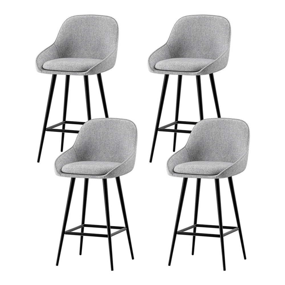 4x Bar Stools | Upholstered Stool | Counter Seat | Kitchen & Dining Chairs