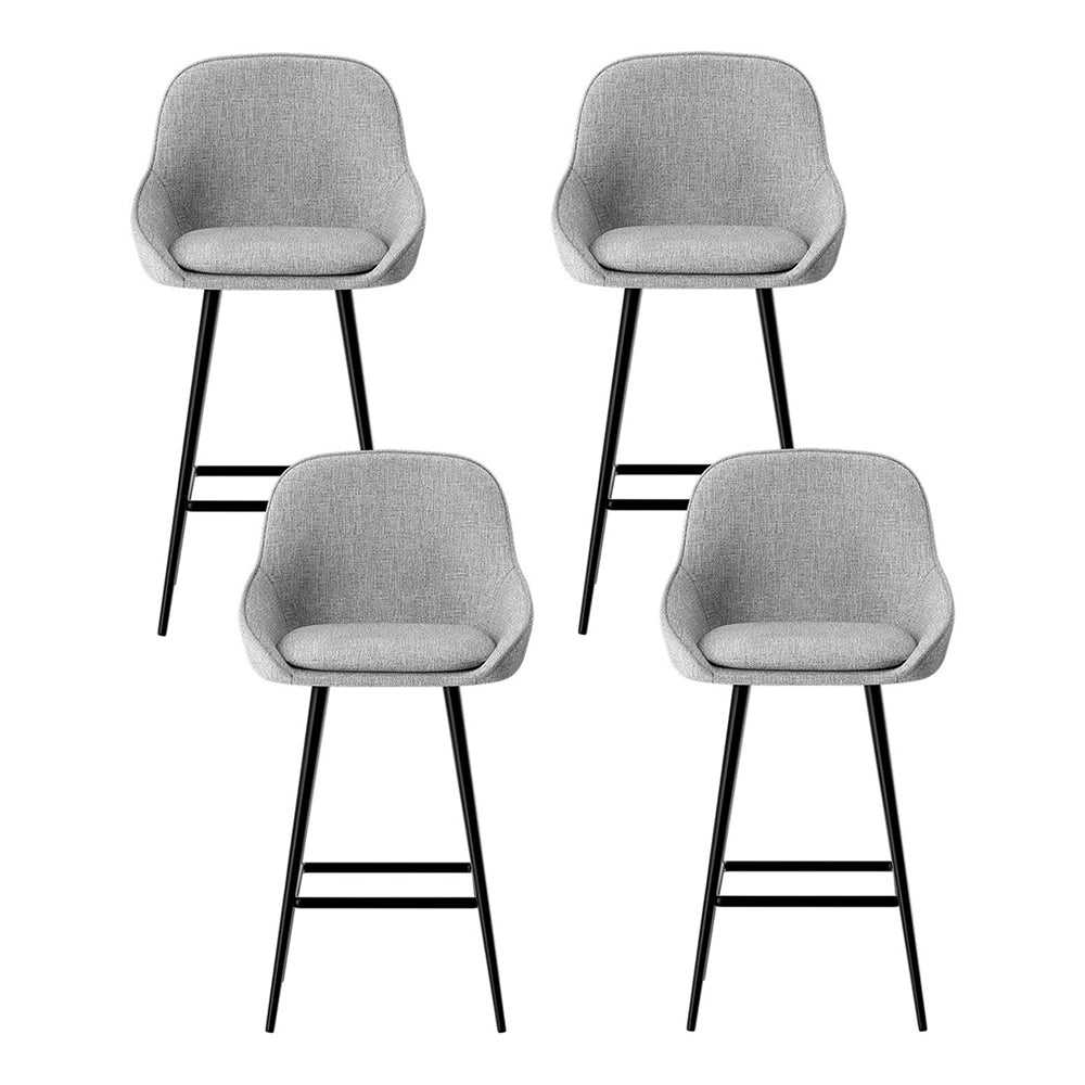 4x Bar Stools | Upholstered Stool | Counter Seat | Kitchen & Dining Chairs