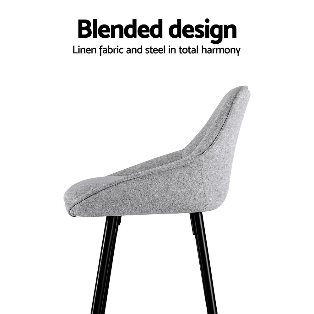 4x Bar Stools | Upholstered Stool | Counter Seat | Kitchen & Dining Chairs