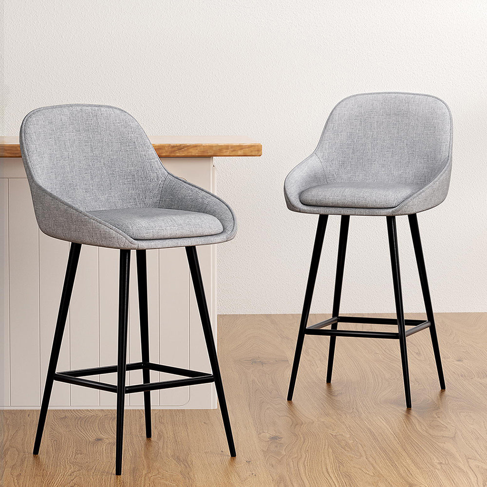 4x Bar Stools | Upholstered Stool | Counter Seat | Kitchen & Dining Chairs