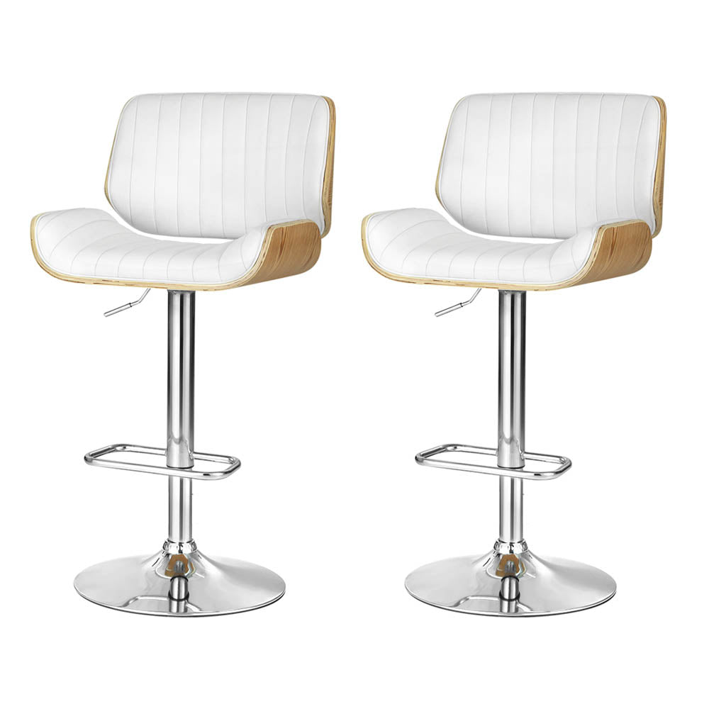 2x Bar Stools | Adjustable | Leather Chairs