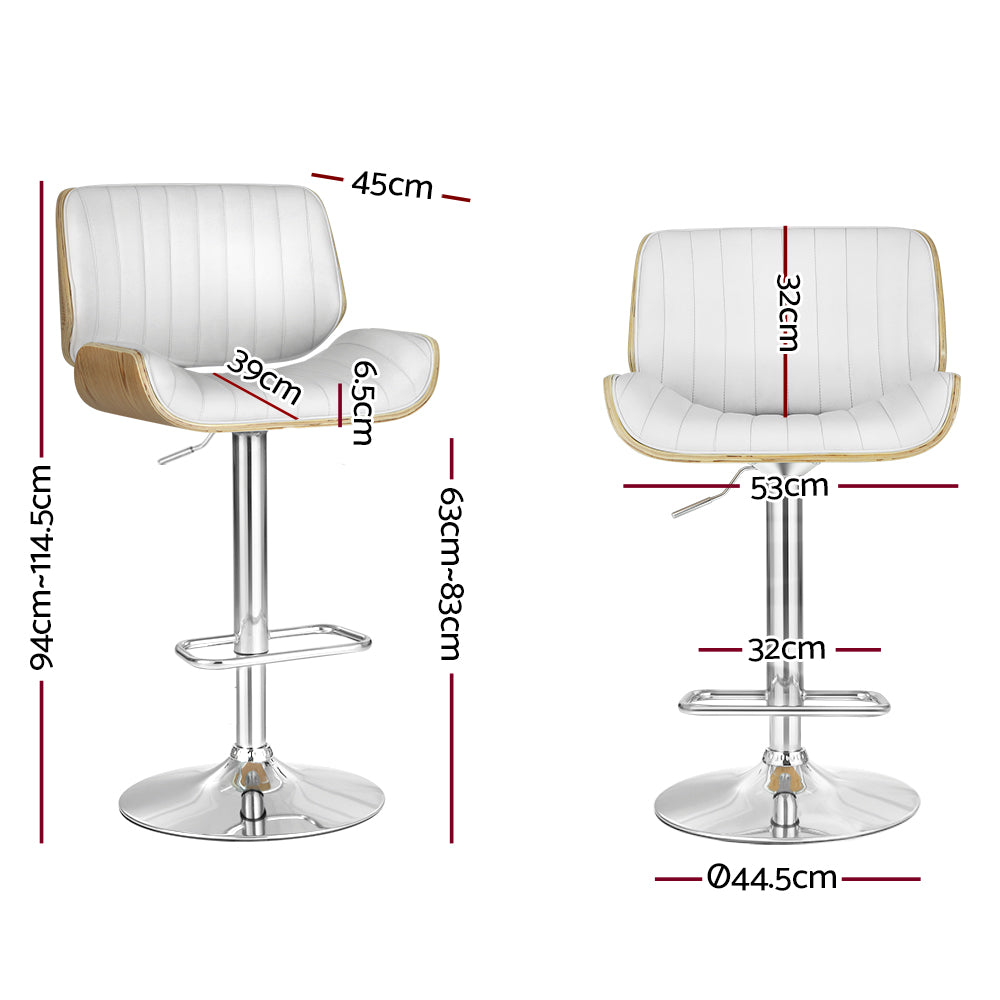 2x Bar Stools | Adjustable | Leather Chairs