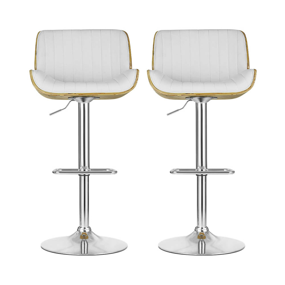 2x Bar Stools | Adjustable | Leather Chairs