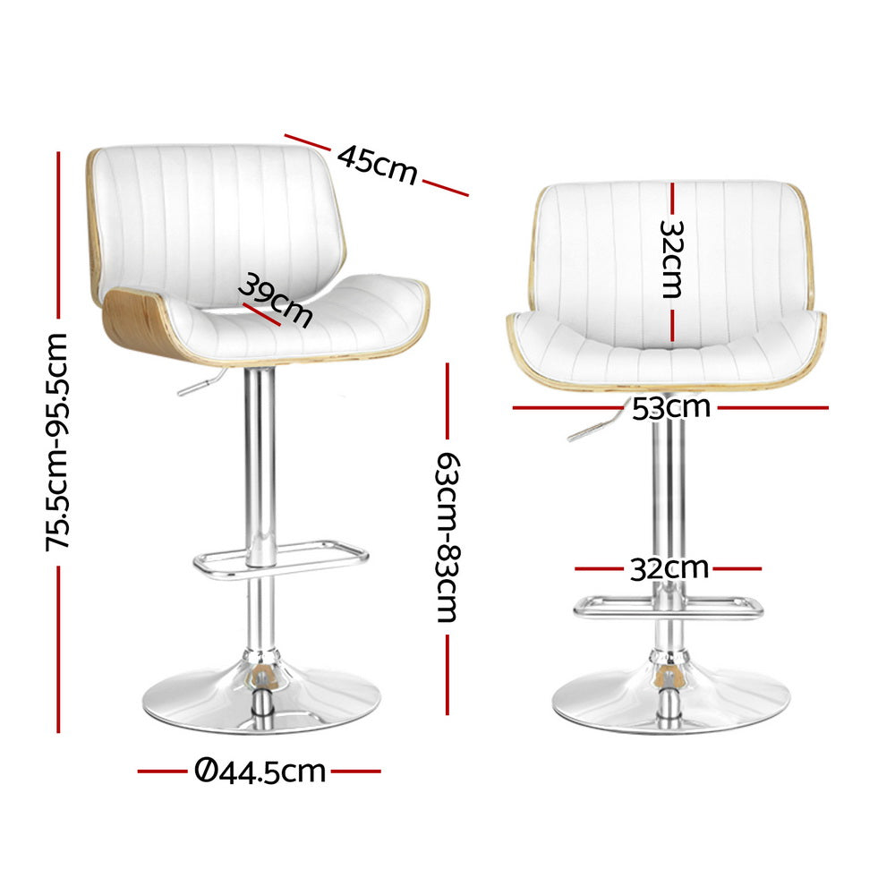 4x Bar Stools | Adjustable Leather Chairs | Ergonomic Design