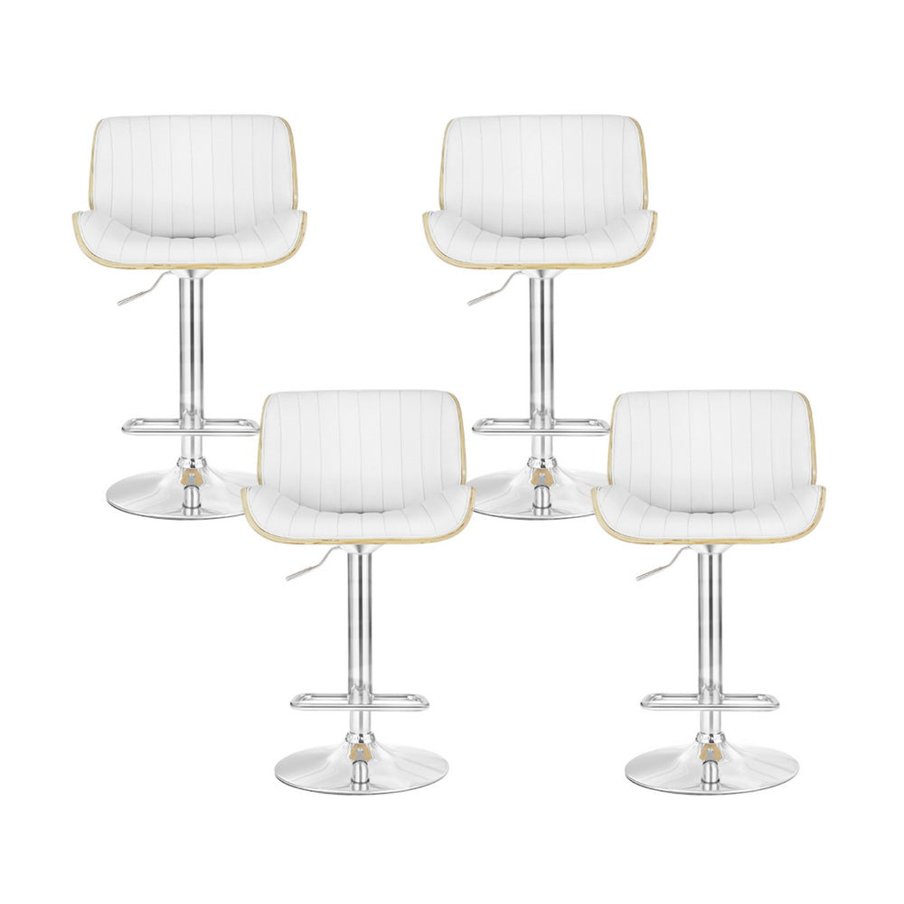 4x Bar Stools | Adjustable Leather Chairs | Ergonomic Design