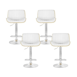 4x Bar Stools | Adjustable Leather Chairs | Ergonomic Design