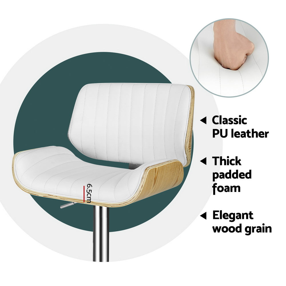 4x Bar Stools | Adjustable Leather Chairs | Ergonomic Design