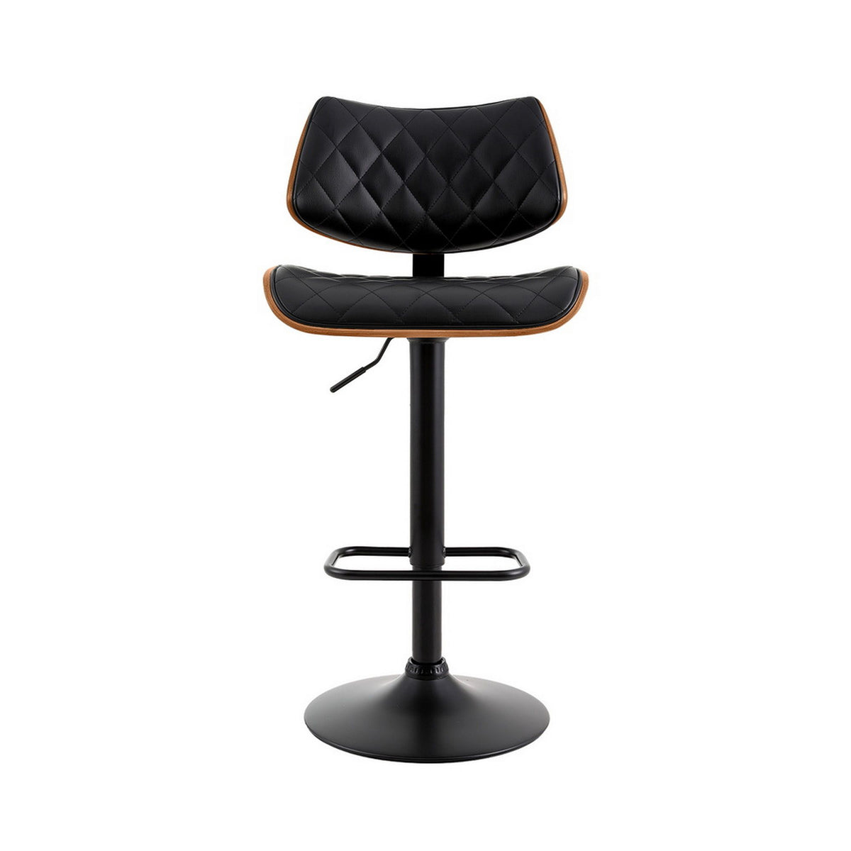 Artiss Bar Stools | Kitchen Dining Chairs | Gas Lift Stool | Wooden Leather | Black