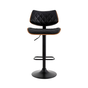 Artiss Bar Stools | Kitchen Dining Chairs | Gas Lift Stool | Wooden Leather | Black