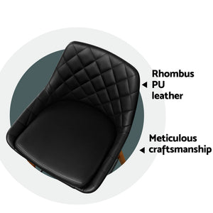 4x Bar Stools | PU Seat | Wooden Frame