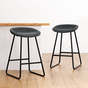 4x Bar Stools | Kitchen Dining Chairs | Counter Stool | PU Leather | Metal Finish