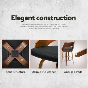 Bar Stools | 4PCS | Swivel Leather Chair | 65cm