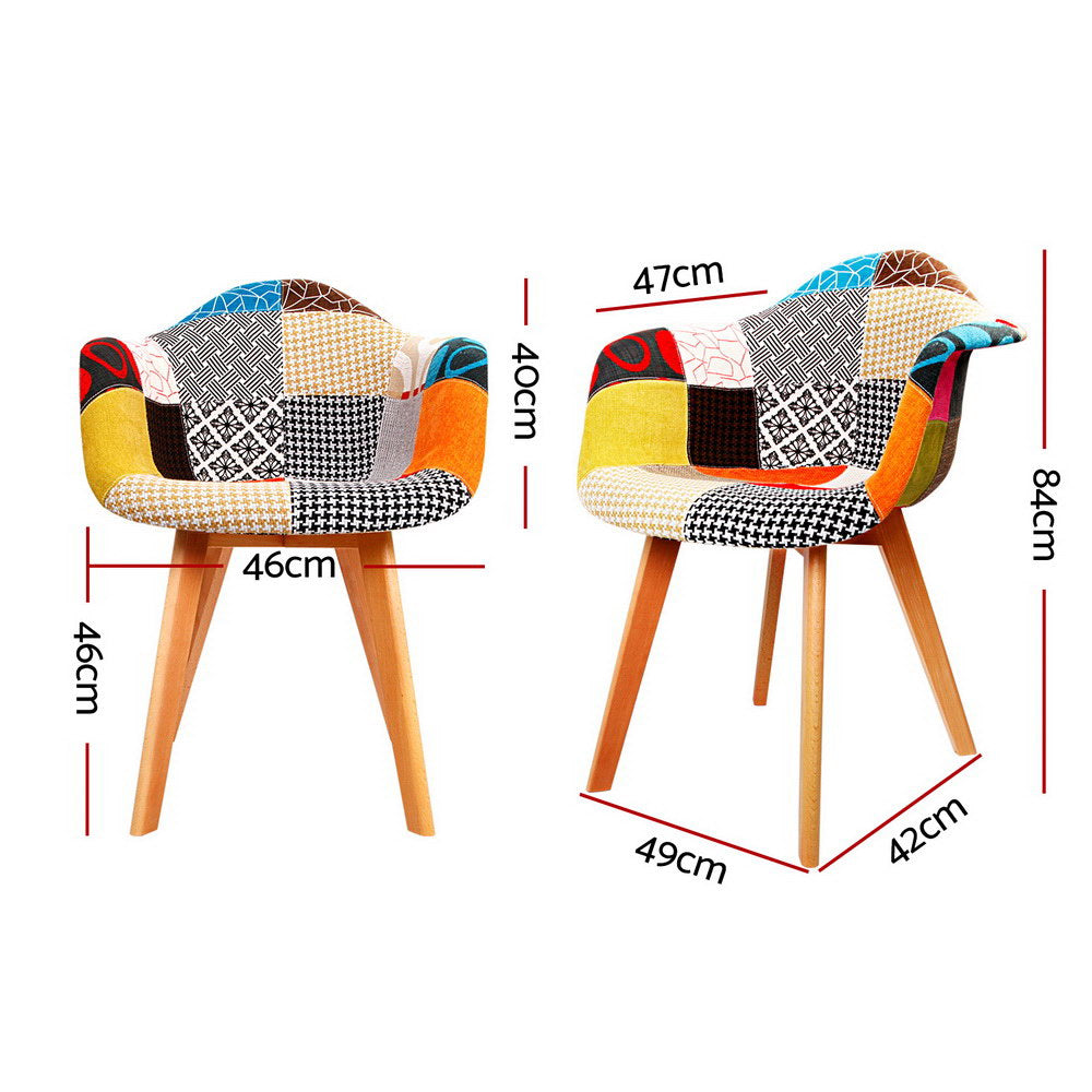 Artiss Dining Chairs | Set of 4 | Fabric | Retro Replica DSW