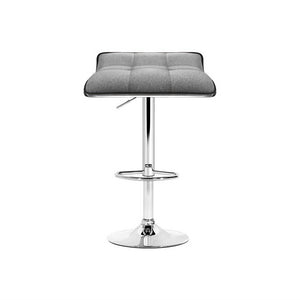 4x Bar Stools | Linen Padded | Gas Lift Adjustable | Modern Design