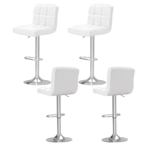 Bar Stools | 4PCS | Leather Gas Lift | White