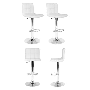 Bar Stools | 4PCS | Leather Gas Lift | White