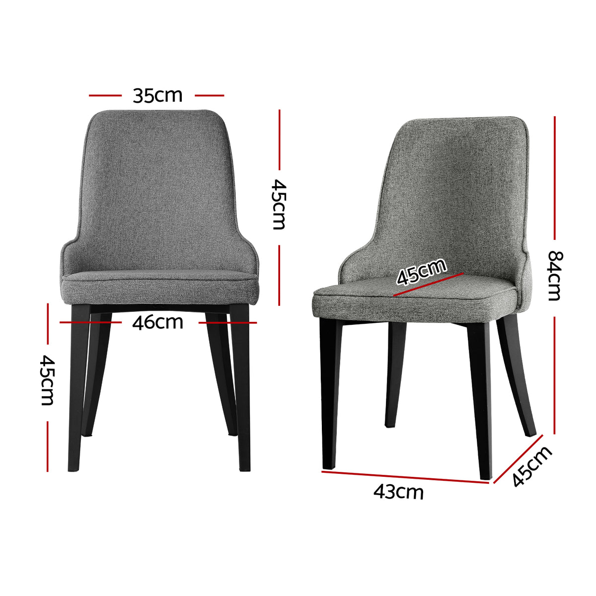 Artiss Dining Chairs | Set of 4 | Linen Fabric | Grey