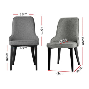 Artiss Dining Chairs | Set of 4 | Linen Fabric | Grey