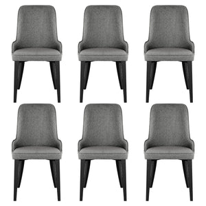 Artiss Dining Chairs Set of 6 Linen Fabric Grey