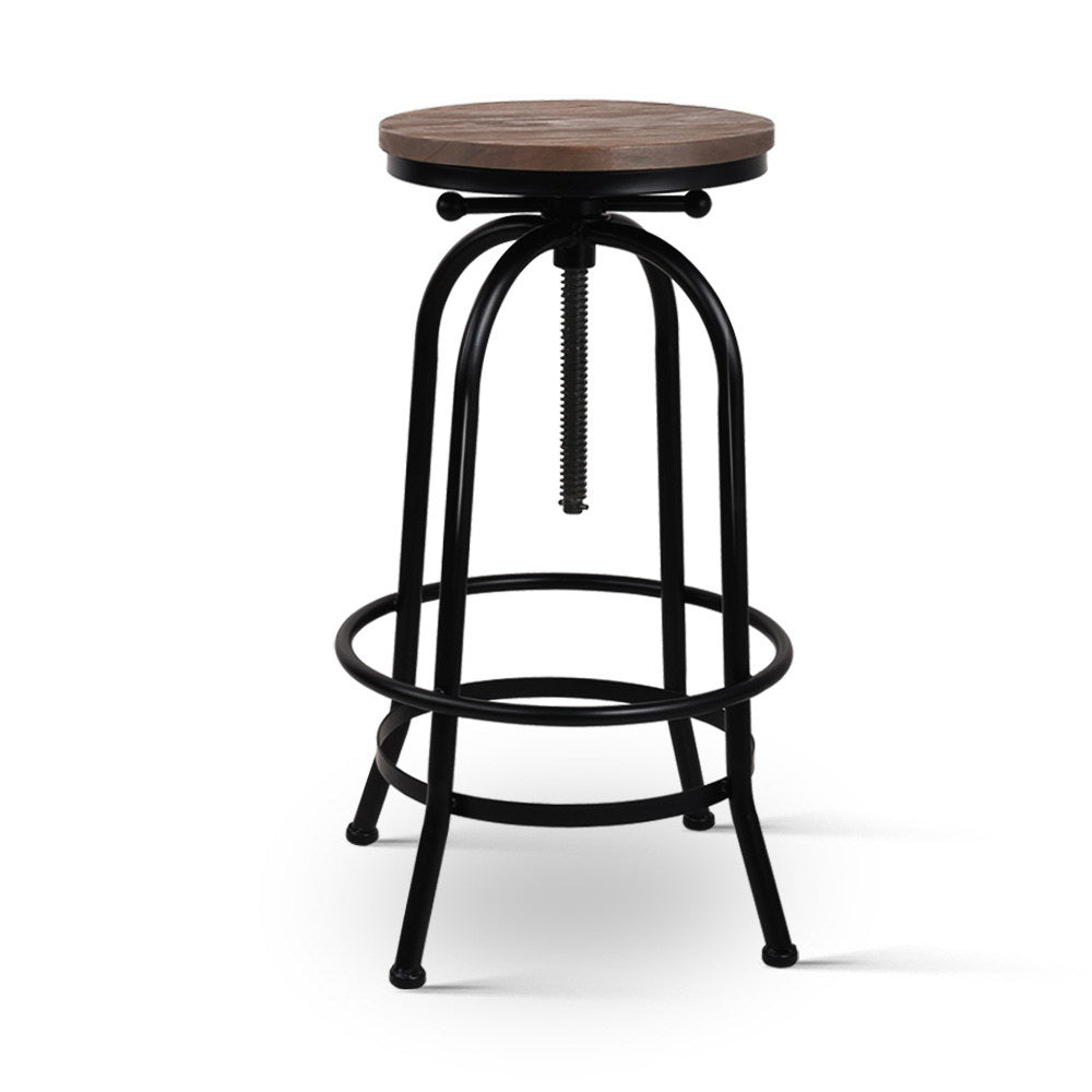 Industrial Styled Bar Stool With Round Seat
