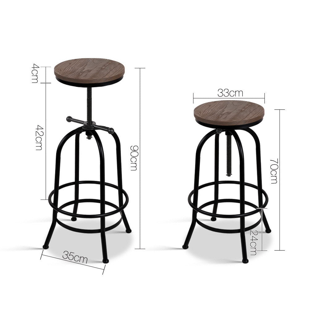 Industrial Styled Bar Stool With Round Seat