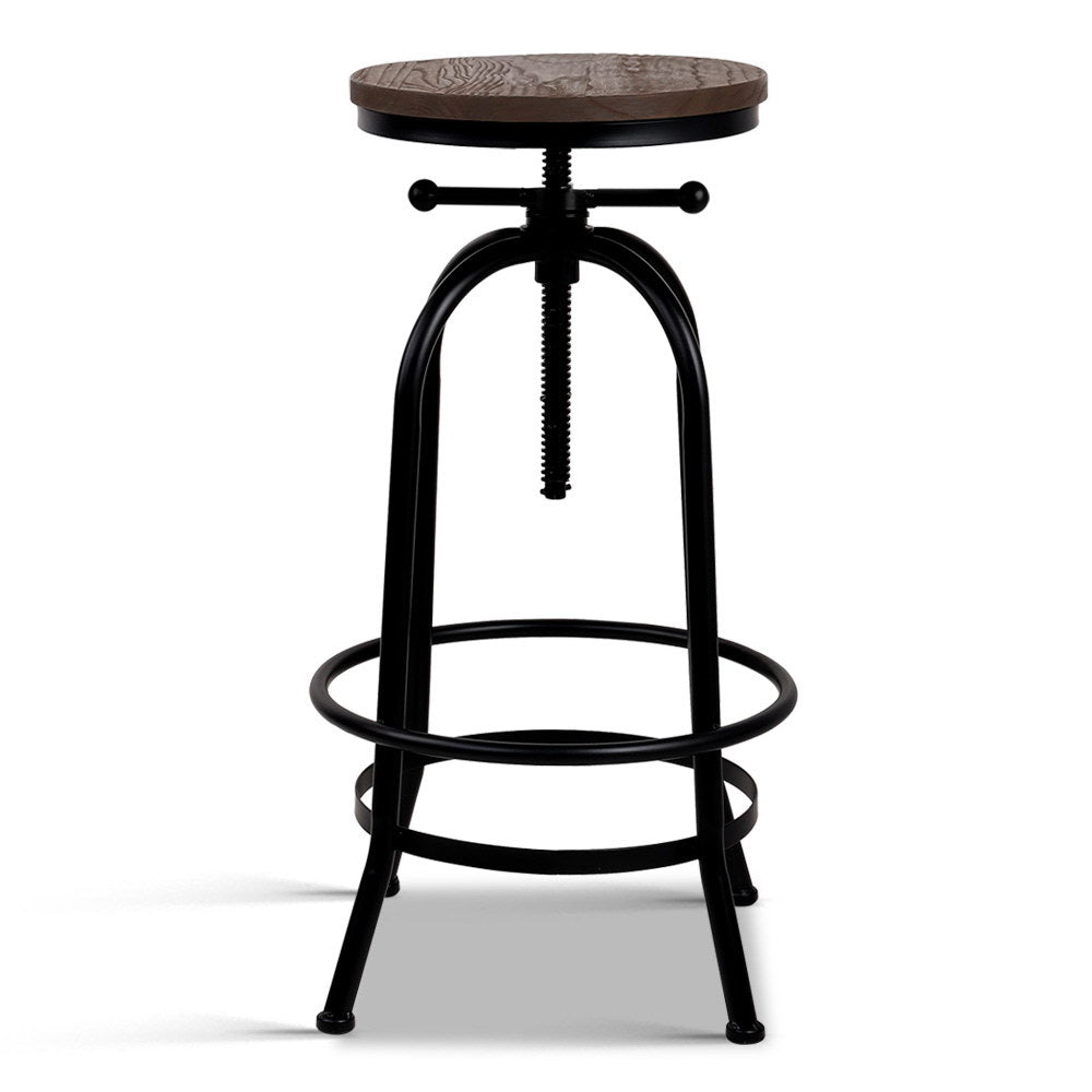 Industrial Styled Bar Stool With Round Seat