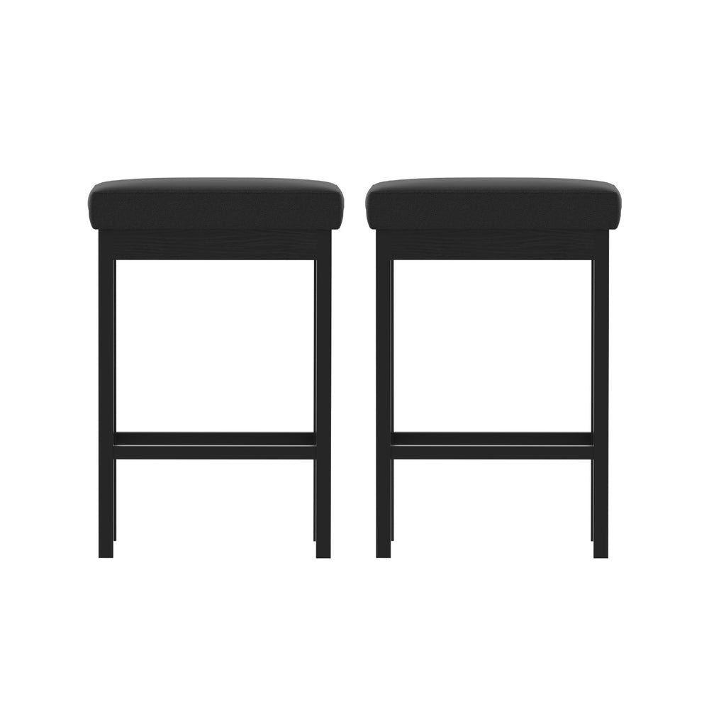 Artiss | Bar Stools | Set of 2 | Metal Frame | PU Leather Seat | Dining & Counter Chairs