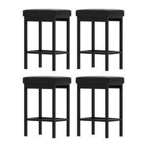 Artiss | Bar Stools | Set of 4 | Metal Frame | PU Leather Seat | Dining & Counter Chairs