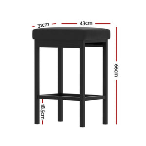 Artiss | Bar Stools | Set of 4 | Metal Frame | PU Leather Seat | Dining & Counter Chairs