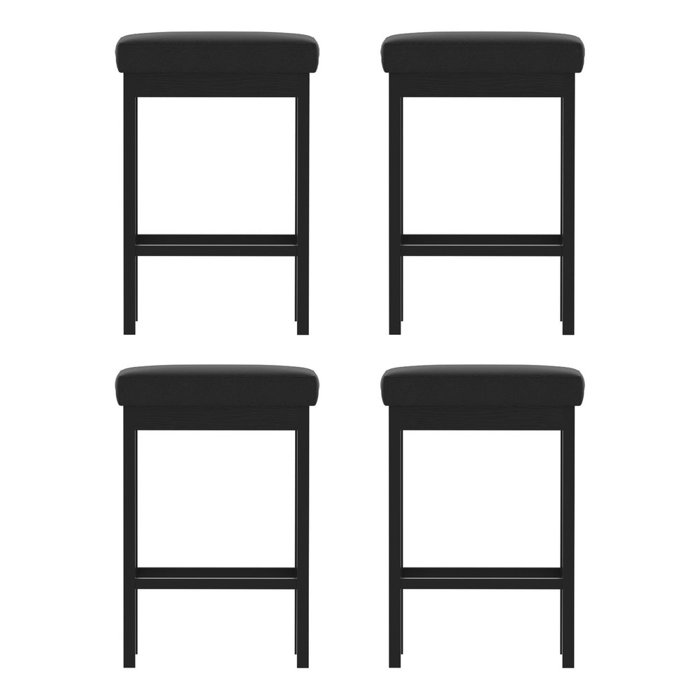 Artiss | Bar Stools | Set of 4 | Metal Frame | PU Leather Seat | Dining & Counter Chairs