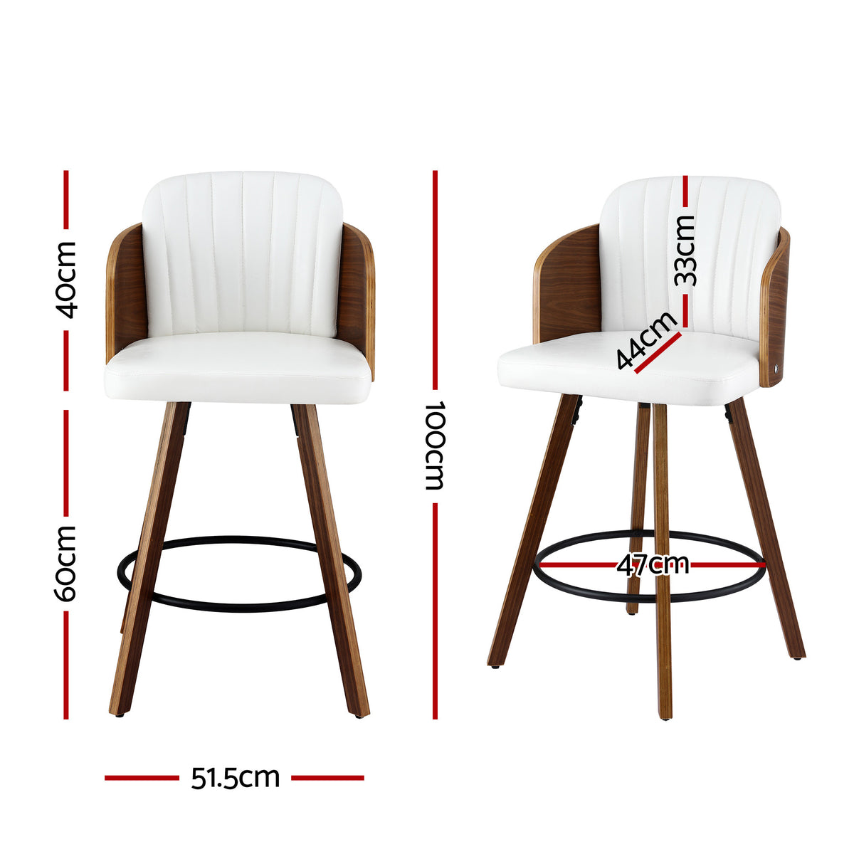 Wooden Bar Stool | Swivel | 58cm Seat Height | Kitchen Counter Stool