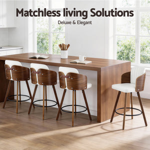 Wooden Bar Stool | Swivel | 58cm Seat Height | Kitchen Counter Stool