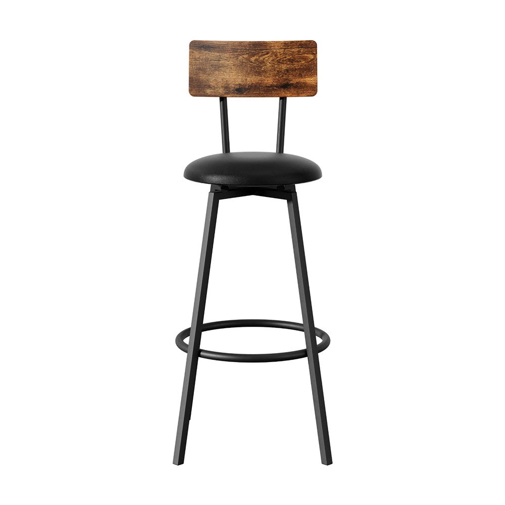Artiss Bar Stools | 2X Industrial | Upholstered with Steel Frame | Anti-Scratch