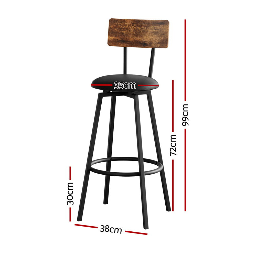 Artiss Bar Stools | 4X Industrial | Upholstered with Steel Frame | Anti-Scratch