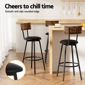Artiss Bar Stools | 4X Industrial | Upholstered with Steel Frame | Anti-Scratch