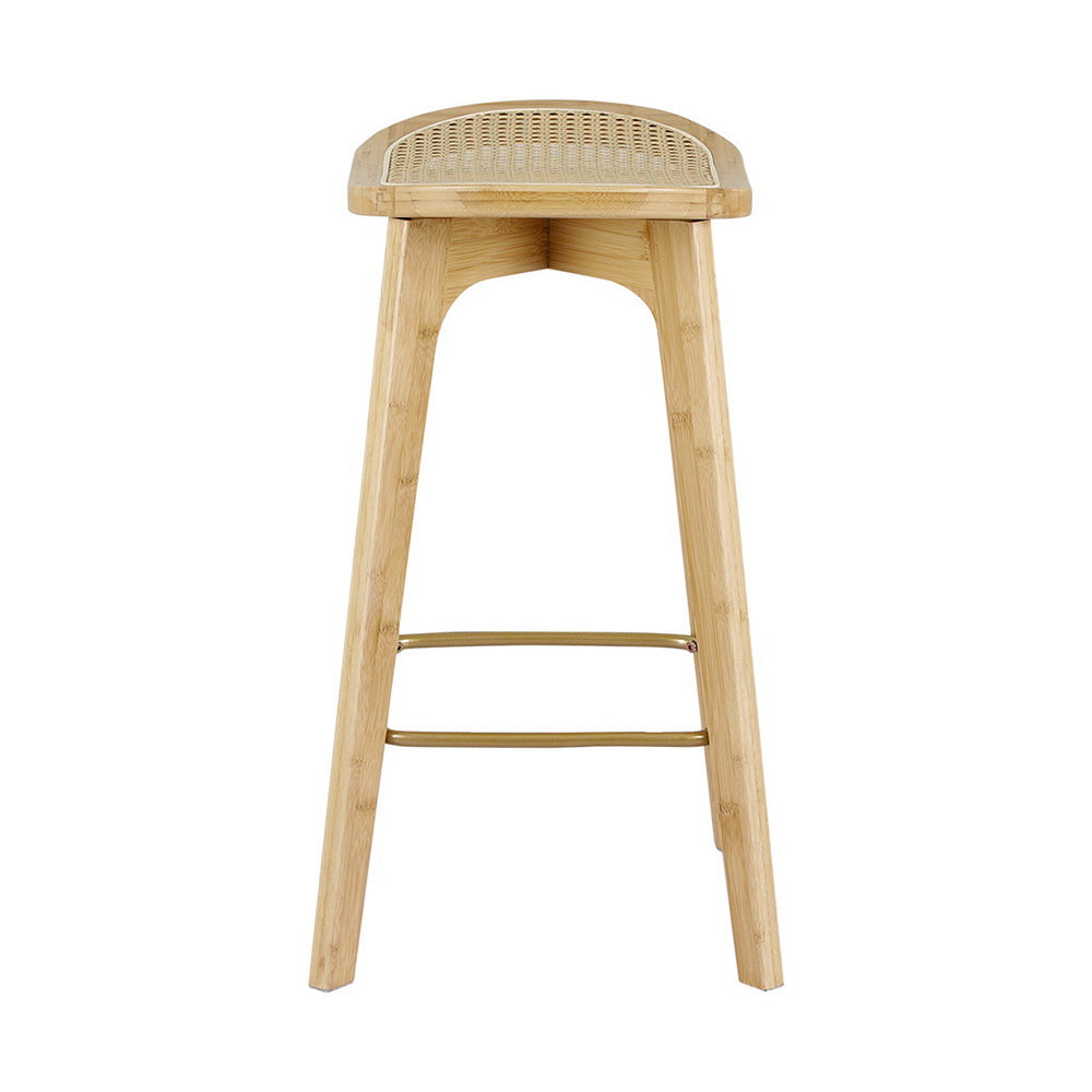 4x Bar Stools | Bamboo Rattan Stool | Counter Chair | Kitchen Barstools