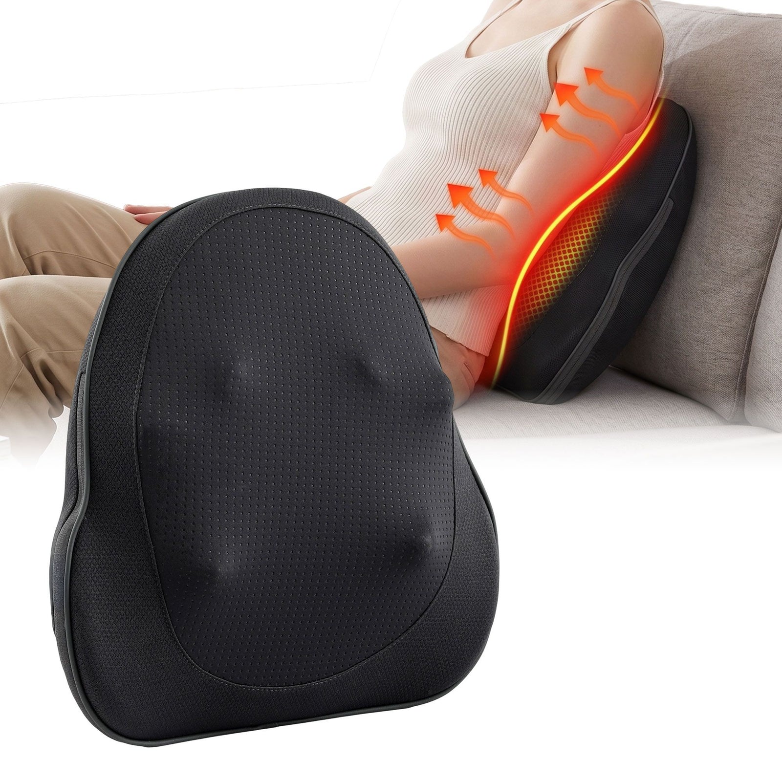 Cordless Massage Pillow | Heated Neck, Back & Shoulder Massager