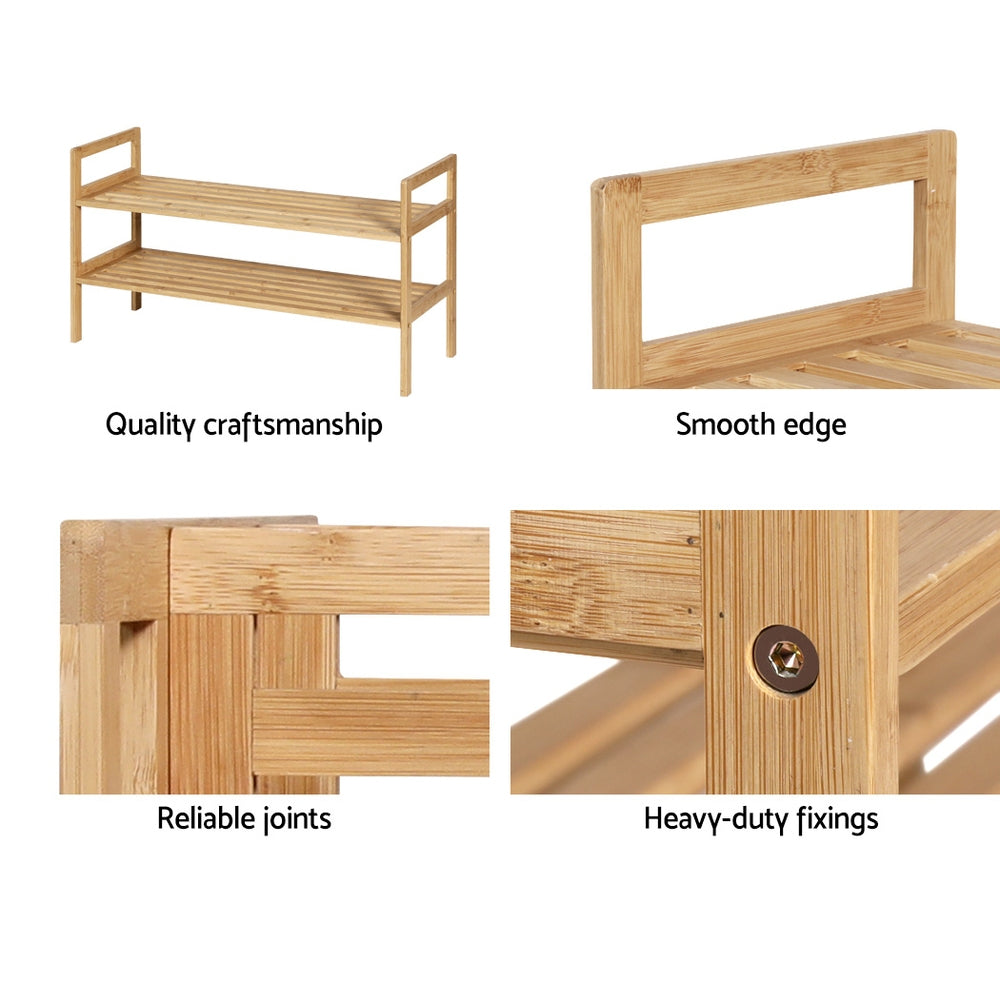 Shoe Rack Cabinet | Bamboo Storage Organiser | Pine